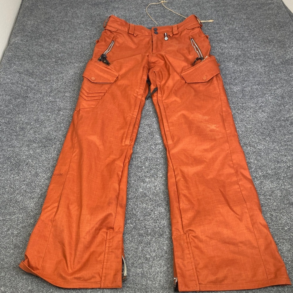 Volcom Sniper Snow Pants Orange 10K Waterproof Ski Snowboard Small H1351402